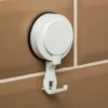 Airgrip Premium White Wall Hooks Bathroom Accessories | No Drilling | Vacuum Suction | 5kg Capacity | Reusable | Kitchen Accessories