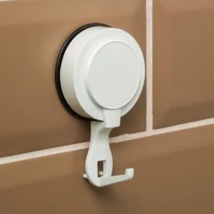 Airgrip Premium White Wall Hooks Bathroom Accessories | No Drilling | Vacuum Suction | 5kg Capacity | Reusable | Kitchen Accessories