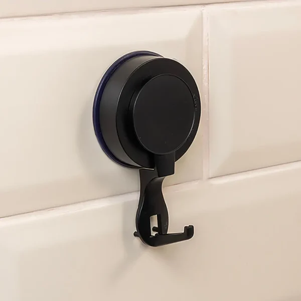 Airgrip Premium Black Matt Wall Hooks | Bathroom Accessories | No Drilling | Vacuum Suction | 5kg Capacity | Reusable | Kitchen Accessories