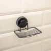 Airgrip Premium Matt Black SS Soap Rack | Bathroom Organizer | No Drilling | Vacuum Suction | 1kg Capacity | Reusable | Bathroom Accessories