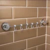 Airgrip Silver SS Multi Hanger Bar | Multipurpose Wall Hooks Bar | No Drilling | Vacuum Suction | 3kg Capacity | Reusable | Bathroom Accessories