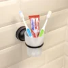 Airgrip Matt Black SS Tumbler Holder | Bathroom Accessories with Hooks | No Drilling | Vacuum Suction | 1kg Capacity | Reusable | Bathroom Accessories
