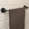 Airgrip Matt Black SS Towel Bar | Bathroom Towel Rod | No Drilling | Vacuum Suction | 3kg Capacity | Reusable | Bathroom Accessories