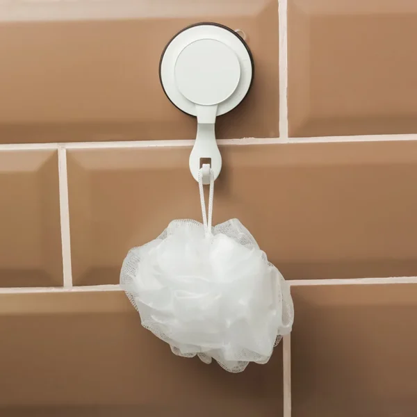 Airgrip Premium White Wall Hooks Bathroom Accessories | No Drilling | Vacuum Suction | 5kg Capacity | Reusable | Kitchen Accessories