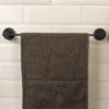 Airgrip Matt Black SS Towel Bar | Bathroom Towel Rod | No Drilling | Vacuum Suction | 3kg Capacity | Reusable | Bathroom Accessories