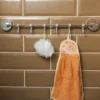 Airgrip Silver SS Multi Hanger Bar | Multipurpose Wall Hooks Bar | No Drilling | Vacuum Suction | 3kg Capacity | Reusable | Bathroom Accessories