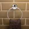 Airgrip Silver Towel Ring | No Drilling | Vacuum Suction | 1kg Capacity | Reusable | Bathroom Accessories