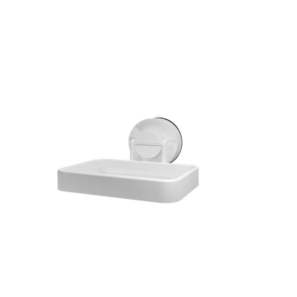 Airgrip Premium White Soap Rack | Bathroom Organizer | No Drilling | Vacuum Suction | 1kg Capacity | Reusable | Bathroom Accessories