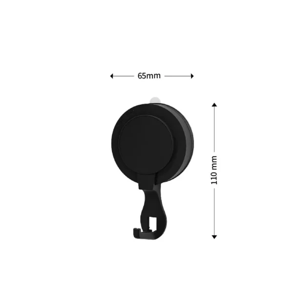 Airgrip Premium Black Matt Wall Hooks | Bathroom Accessories | No Drilling | Vacuum Suction | 5kg Capacity | Reusable | Kitchen Accessories