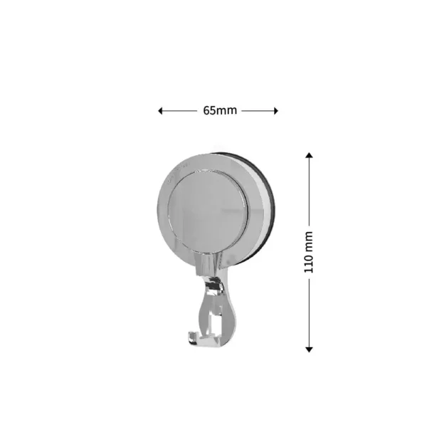Airgrip Premium Silver Wall Hooks | Bathroom Accessories | No Drilling | Vacuum Suction | 5kg Capacity | Reusable | Kitchen Accessories