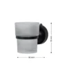 Airgrip Matt Black SS Tumbler Holder | Bathroom Accessories with Hooks | No Drilling | Vacuum Suction | 1kg Capacity | Reusable | Bathroom Accessories