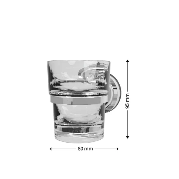 Airgrip Silver SS Tumbler Holder | Bathroom Accessories with Hooks | No Drilling | Vacuum Suction | 1kg Capacity | Reusable | Bathroom Accessories