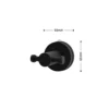 Airgrip Matt Black Dress Hanger | Wall Mounted Clothing Bar | No Drilling | Vacuum Suction | 3kg Capacity | Reusable | Bathroom Accessories Organizer