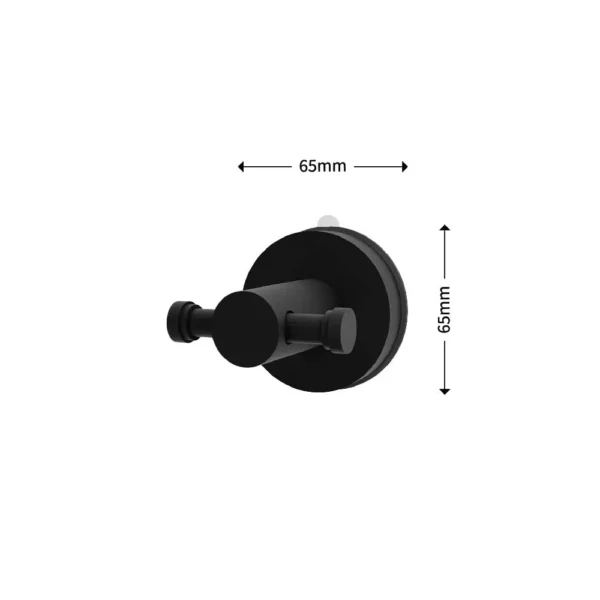 Airgrip Matt Black Dress Hanger | Wall Mounted Clothing Bar | No Drilling | Vacuum Suction | 3kg Capacity | Reusable | Bathroom Accessories Organizer