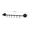 Airgrip Matt Black SS Multi Hanger Bar | Multipurpose Wall Hooks Bar | No Drilling | Vacuum Suction | 3kg Capacity | Reusable | Bathroom Accessories