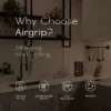 Airgrip Matt Black Towel Ring | No Drilling | Vacuum Suction | 1kg Capacity | Reusable | Bathroom Accessories