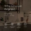 Airgrip Matt Black SS Multi Hanger Bar | Multipurpose Wall Hooks Bar | No Drilling | Vacuum Suction | 3kg Capacity | Reusable | Bathroom Accessories