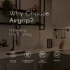 Airgrip Premium Black Matt Wall Hooks | Bathroom Accessories | No Drilling | Vacuum Suction | 5kg Capacity | Reusable | Kitchen Accessories