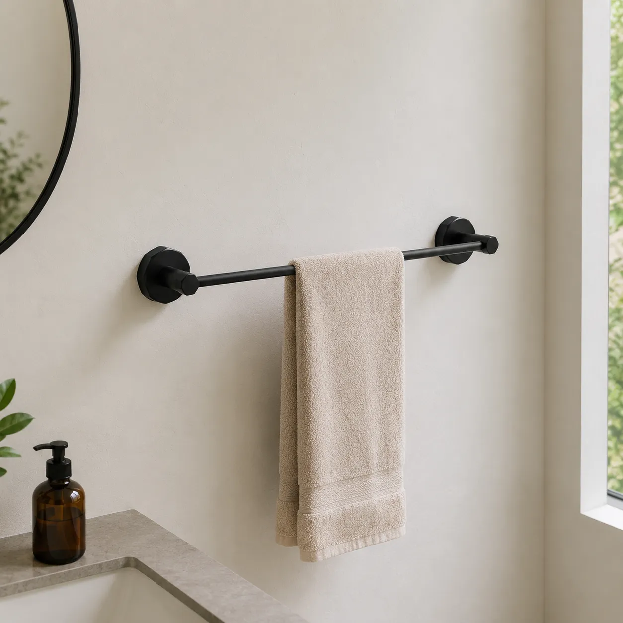 towel bar bathroom hacks