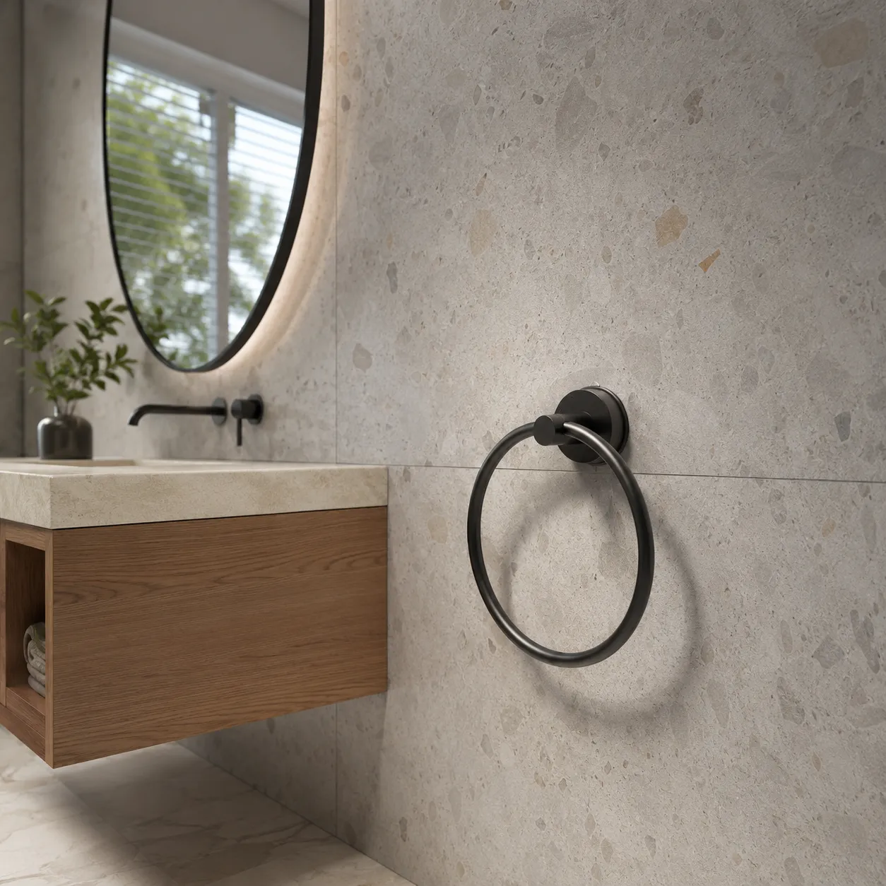 Install a Towel Ring Without Tools