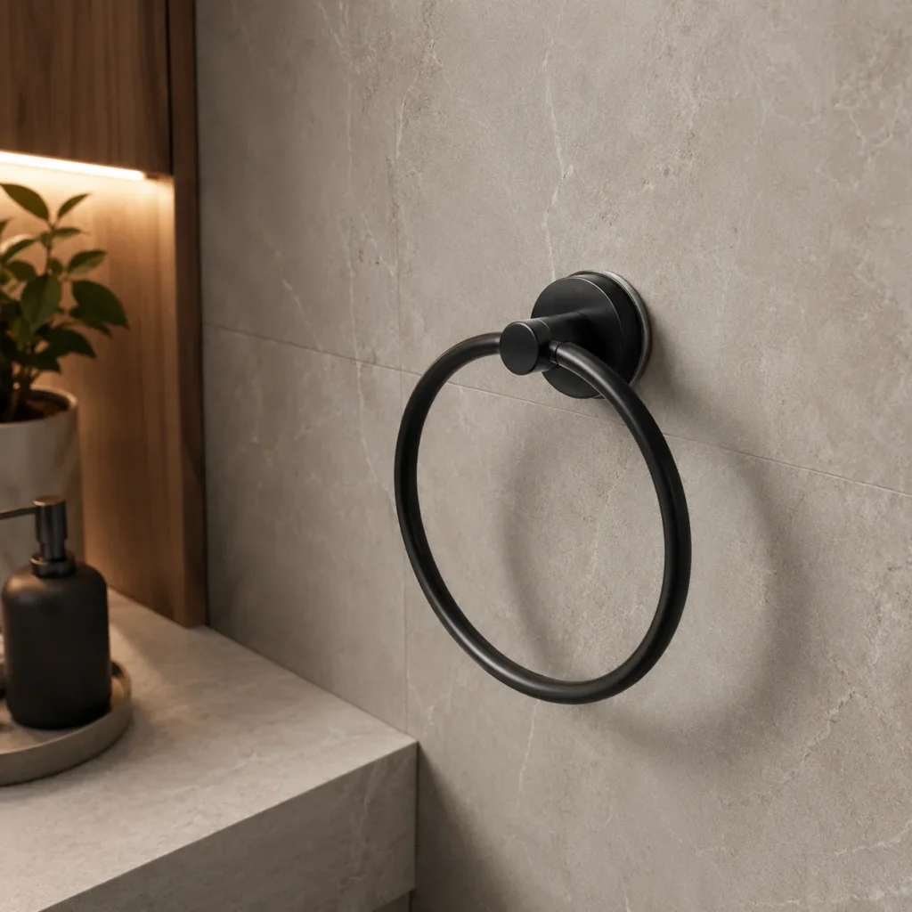 Tool-free towel ring installation